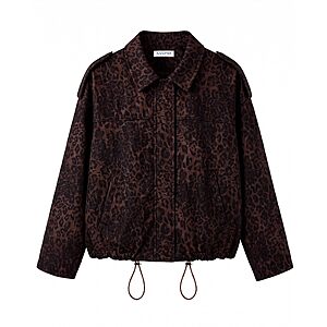 Amazon – luvamia Women's Faux-Suede Leopard Bomber Jacket - $17.99-$22.19 w/ Code