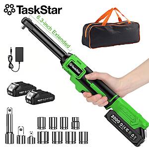 TaskStar 21V Cordless Ratchet Wrench 70N.m 3/8" 6.3" Extension Bar $38.9 + Free Shipping