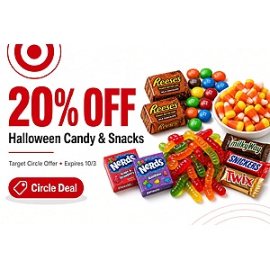 Target Circle 20% off Halloween Candy & Snacks $5