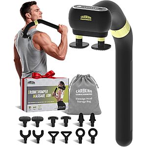 3-in-1 Muscle Massage Gun with Extension Handle, Dual Head Back Massager $9.49