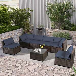 JUSKYS 7-Piece Patio Furniture Set All-Weather Sofa Set $383