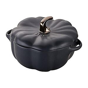 STAUB Ceramic 0.75-qt Petite Ceramic Pumpkin, Oven & Stove Safe up to 572°F, Pumpkin Dish, Ceramic Baking Dish, Candy Dish, Matte Black $29.99