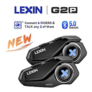 Lexin G2P Motorcycle Intercom Helmet Bluetooth Headsets Handsfree Communicator Up to 6 Riders $77 + Free Shipping