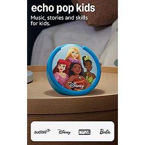 Amazon Echo Pop Kids Smart Speaker w/ Alexa (Disney Princess or Marvel's Avengers) $21.99 + Free Shipping w/ Prime or on $35+