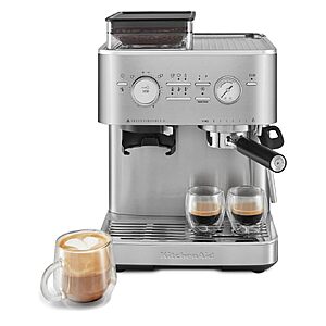 KitchenAid Semi-Auto Espresso Machine, Burr Grinder, 2.5L, Stainless Steel or Cast Iron Black $499.99