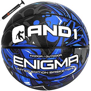 AND1 27.5" Enigma Rubber Streetball Basketball w/ 10" Pump (Blue/Black) $12.34 + Free Shipping w/ Prime or on $35+
