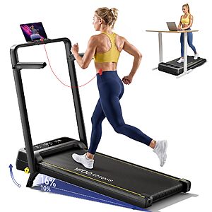 YPOO 16% Walking Pad Incline, Treadmills for Home, Handle Bar, Foldable $139.99