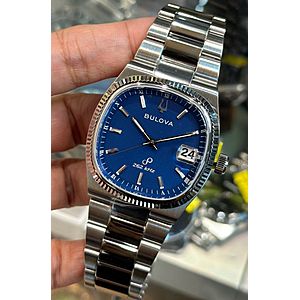 BULOVA Super Seville 262 kHz sweeper Blue Dial Item No. 96B440 $379