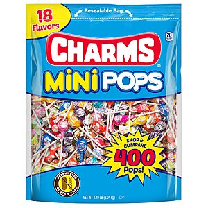 $20.48 S&S Clip Q Charms Mini Pops Lollipops, Assorted Flavors, 400 Count (Pack of 1)