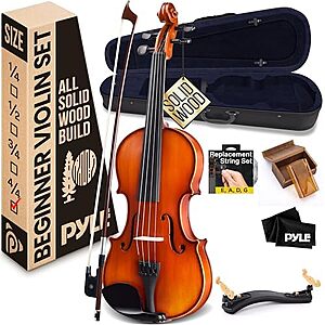 $49.78* | Pyle Solid Wood 4/4 Full Size Violin Fiddle Set w/ Accessory Kit at Amazon