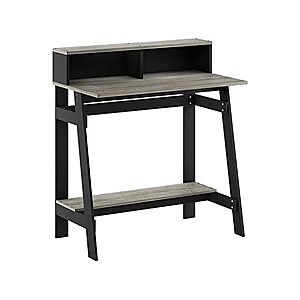 Furinno Simplistic A-Frame Computer Desk w/ Hutch (Black/French Oak Grey) $17.59 + Free Shipping w/ Prime or $6 Fee per Order