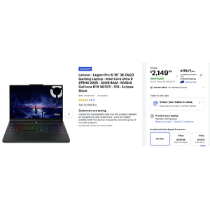 Legion Pro 5i 16" 3K OLED Gaming Laptop - Intel Core Ultra 9 275HX 2025 - 32GB RAM - NVIDIA GeForce RTX 5070Ti - 1TB - $2149.99 - Best Buy