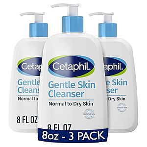[SnS] $15.19 | 3-Pack 8-Oz Cetaphil Gentle Cleanser, Hydrating Face & Body Wash at Amazon