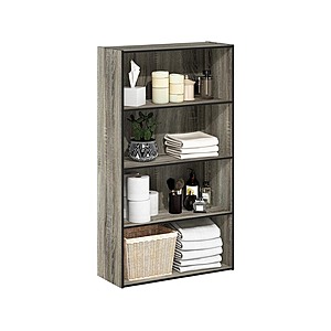 4-Tier Furinno PASIR Bookcase (French Oak) $19.99 + Free Shipping w/ Prime or $6 Fee per Order
