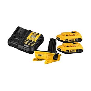DEWALT 18V to 20V MAX Battery Adapter Kit w/ 2 Batteries & Charger $103.99 + Free Shipping w/ Prime or $6 Fee per Order