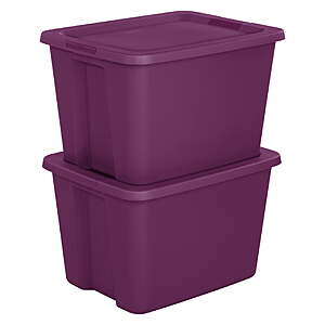 Walmart YMMV Clearance + Code: Sterilite 18 Gal. Tote, Plastic Storage Bin with Snap-on Lid, Magenta, Olive, Blue