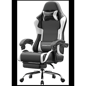 Dowinx Ergonomic Gaming Chair with Footrest, Reclining Office Chair with Massage Lumbar Support $70 AC