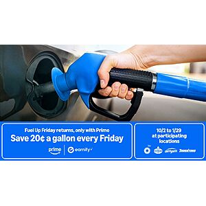 **For 10/2** Amazon Prime Members w/ Earnify: $0.20/Off Gallon Gas/Fuel Savings: BP, am/pm, Amoco or Thorntons Locations (Every Friday thru 1/29/2027)