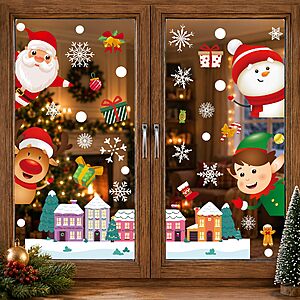 Amazon – HSHFAMIIY 135-Pc Christmas Window Clings - $2.98 w/ Code