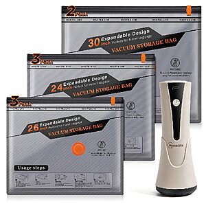 Amazon – Monalife 8-Pack Travel Vacuum Bags w/ Electric Pump - $18.99 w/ Code