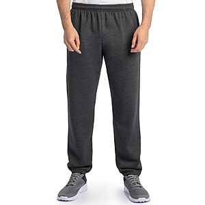 Fruit of the Loom Cotton Polyester Blend Eversoft Fleece Relaxed Fit Elastic Bottom Sweatpants w/ Pockets (Black Heather, Sizes M-XL, 4XL) $7.44 + Free Shipping w/ Prime or on $35+