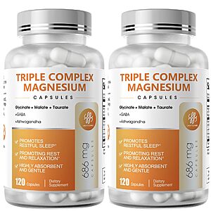 iMATCHME Triple Magnesium Complex for Sleep & Calm Support 240 Count (Pack of 2) $13.79 + Free Shipping