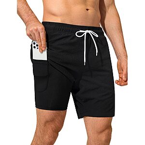 $8.99: SILKWORLD Mens 7'' Swim Trunks Quick Dry Board Shorts with Pockets(Various Colors) at Amazon