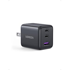 UGREEN 3-Port 30W USB C Charger Block, GaN II Type C Fast Charging, Black $9.95