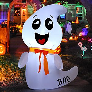 GOOSH 4 FT Halloween Inflatable Cute Ghost Outdoor Decorations Blow Up Yard Ghost with Built-in LEDs $16.99