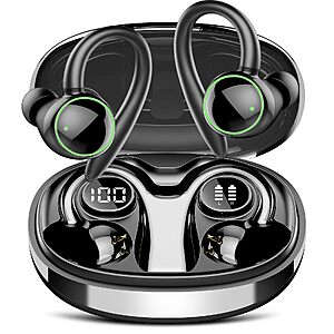 Wireless Earbuds, Bluetooth 5.4 Headphones Sport Over Ear Buds With ENC Mic $13.98