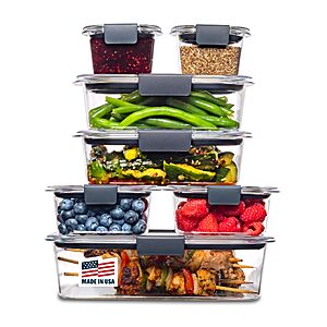Rubbermaid Brilliance Food Storage Containers, 14 Piece Plastic Containers with Lids, BPA-Free, Leak Proof, Clear $27.99