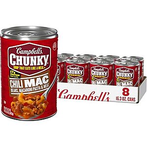 [SnS] $13.04 | 8-Pack 16.3oz Campbell's Chunky Soup (Chili Mac) at Amazon ($1.63 each)