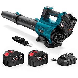 Amazon - Electric Leaf Blower Cordless 650 CFM with 2 x 6.0 Ah Batteries and Charger - $58.49