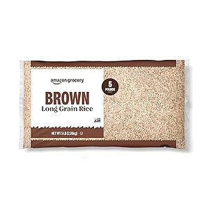 [SnS, AC] $12.24 | 4 × 5-Lb Amazon Fresh Brown Long Grain Rice ($3.06 each) at Amazon