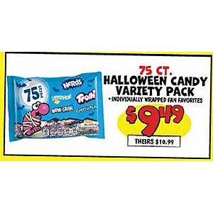 Halloween Candy Variety Pack, 75ct at Ollies $9.49