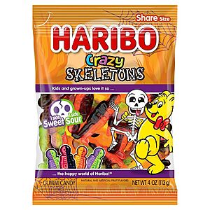 $1.39 (or $1.11 Circle Q) Target PU HARIBO Halloween Crazy Skeletons Gummy Candy - 4oz