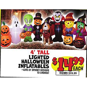 Ollies - Lighted Halloween Inflatables, 4ft $15