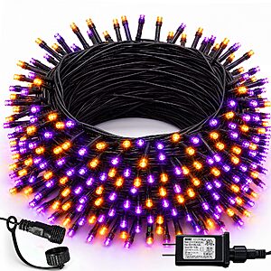 DAZZLE BRIGHT Halloween 300 LED String Lights, 100FT String Lights with 8 Lighting Modes, Halloween Decorations for Party Carnival Supplies $13.99