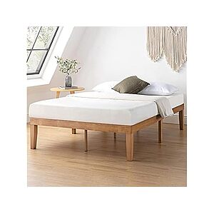 Mellow Naturalista Classic Queen 16" Solid Wood Platform Bed w/ Wooden Slats (Natural Pine) $54.39 + Free Shipping w/ Prime