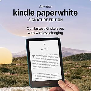 [Prime] $203.97 | 32GB Amazon Kindle Paperwhite Signature Edition Essentials Bundle (Metallic Jade Device, Jade Plant-based Leather) at Amazon