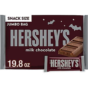 Hershey's Milk Chocolate Snack Size, Halloween Candy Jumbo Bag, 19.8 oz~$7.97 @ Walmart~Free Pickup Or Delivery With Walmart+
