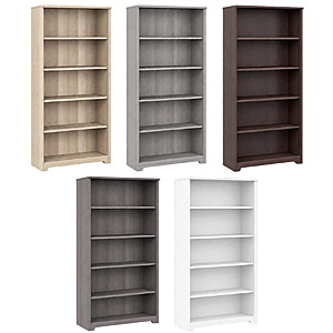 Bush Home Cabot Tall 5 Shelf Bookcase 31W x 12D x 66H Tall (5 Colors) $99.99 + Free Shipping