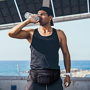 Fanny Pack with Water Bottle Holder, Hiking Waist Bag for Men Women Adjustable Hydration Running Belt, Lightweight Crossbody Bag $11.99 AC