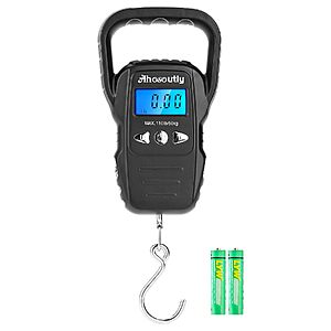 Ahosoutly Digital Fish Scale w/ Built-In Measuring Tape & Backlit LCD (up to 110lb) $6.01 + Free Shipping w/ Prime or on $35+