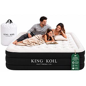 King Koil Air Mattress Queen with Built-in Pump, Raised Inflatable Bed $59.47