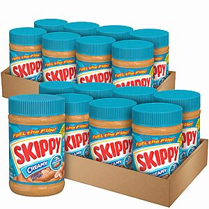 16 pack JIFFY peanut butter 16.3oz for  $24.10 After Prime Access: $5 off $25+ grocery orders.