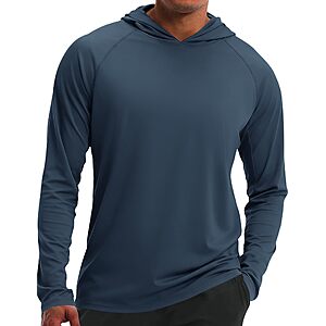 iWoo Men's UPF 50+ Sun Protection Long Sleeve Quick Dry Hooded Shirt $5.99 + Free Shipping w/ Prime or on $35+