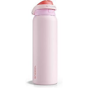 Prime Members: 40-Oz ENCOOL Insulated Stainless Steel Water Bottle w/ Dual-Sip Straw Lid (Lychee or Blush Pink) $11.11 & More + Free Shipping