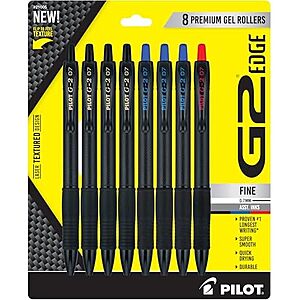 $9.32 | PILOT G2 Edge Assorted Inks Gel Roller Pens, Fine Point 0.7mm, 8-Pack at Amazon