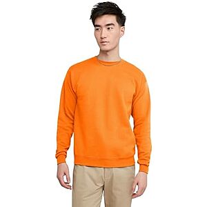 $5.94* | Hanes Men's EcoSmart Fleece Crewneck Sweatshirt (Safety Orange) at Amazon